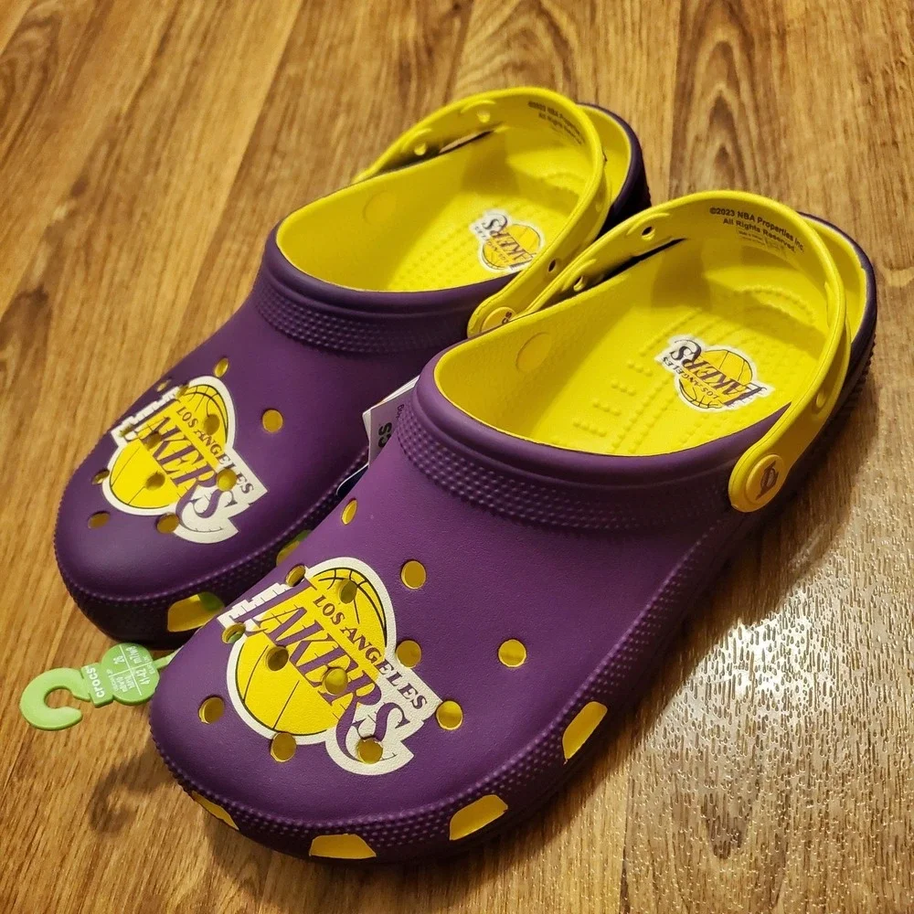 Crocs x Los Angeles Lakers Classic Clogs Men 8 Women‎ 10 Purple Slip On New